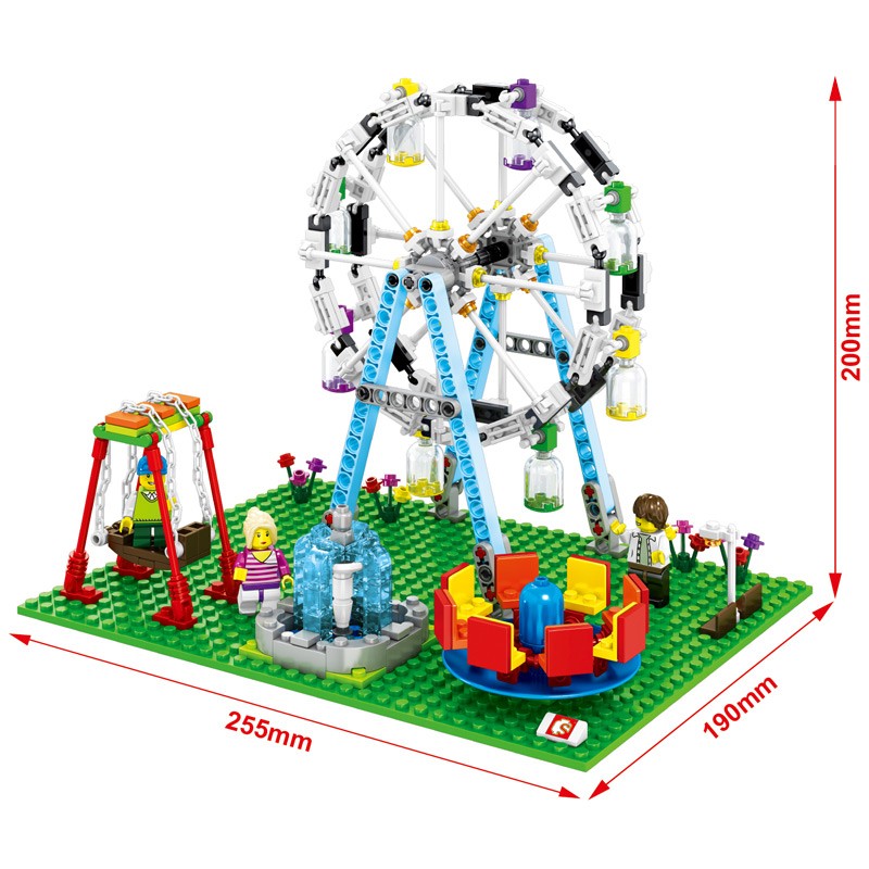 เลโก้ Sembo ชุดสนามเด็กเล่น Amusement Park 447 ชิ้น
