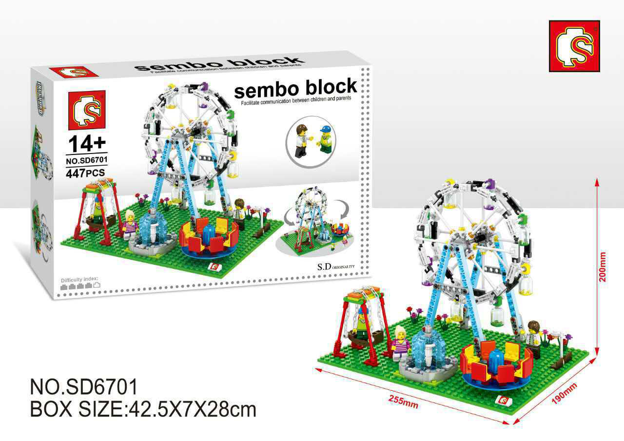 เลโก้ Sembo ชุดสนามเด็กเล่น Amusement Park 447 ชิ้น